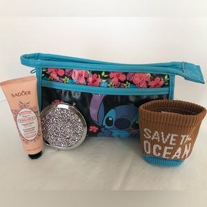 Disney Loungefly Ohana Means Family Gift Bundle Bag, Compact, Sadoer, Cozy